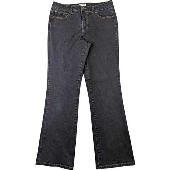 St John's Bay Jeans Womens 12 Boot Cut Blue Denim Mid Rise Stretch Medium Wash - Picture 1 of 13